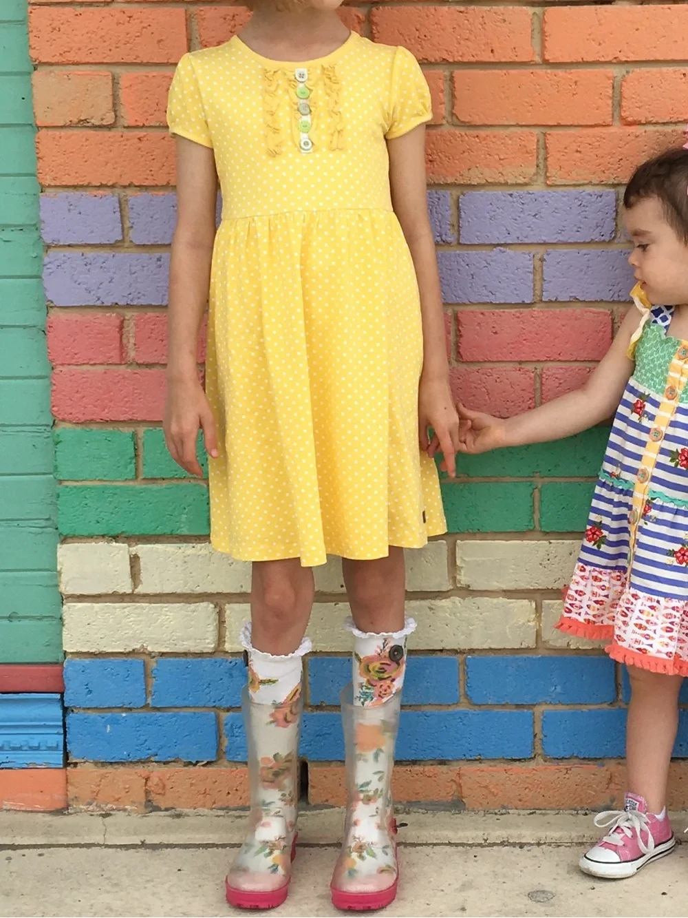 Matilda Jane Sunny Yellow Polka Dot Dress with Socks 6